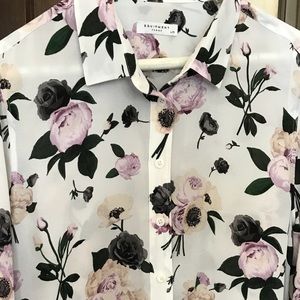 Equipment silk floral blouse